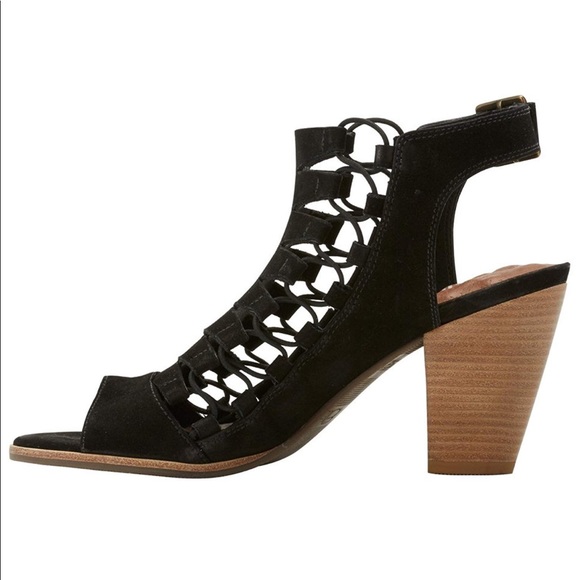 Leather Strappy Cut Out Gladiator Heel Sandals - Picture 4 of 6